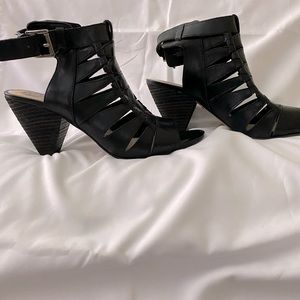 Vince Cammuto Cut-out Shoes. Black. 3” heel at highest point.  NEVER WORN!!